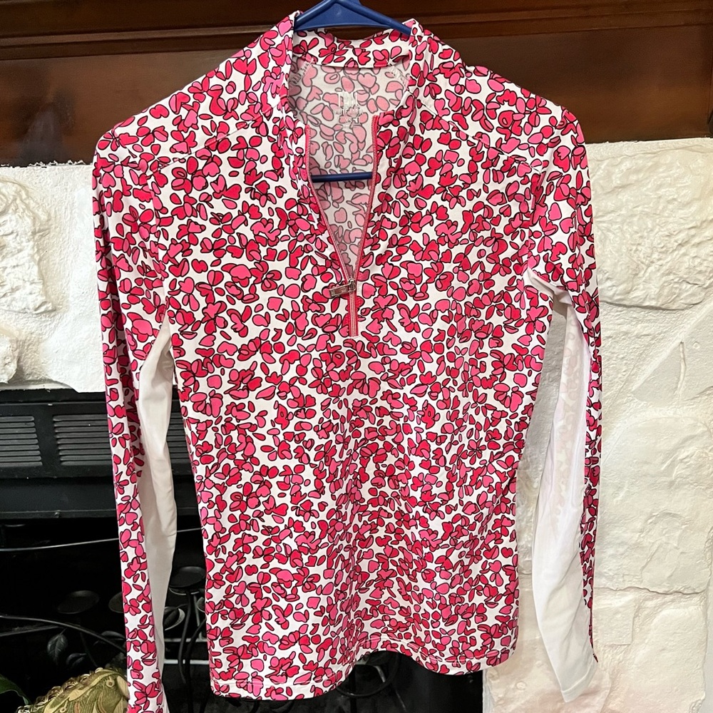 Tail White Label Hearts Pullover Pink and White Long Sleeve Top Size XS - Picture 2 of 12